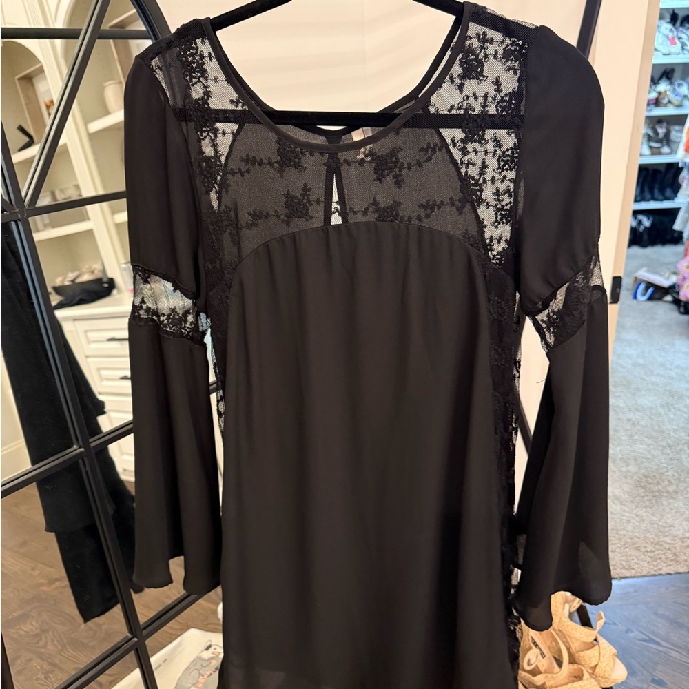 Lovers + Friends Black Sheer Dress